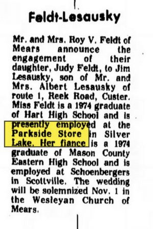 Parkside Store - Aug 1975 Employee Gets Married